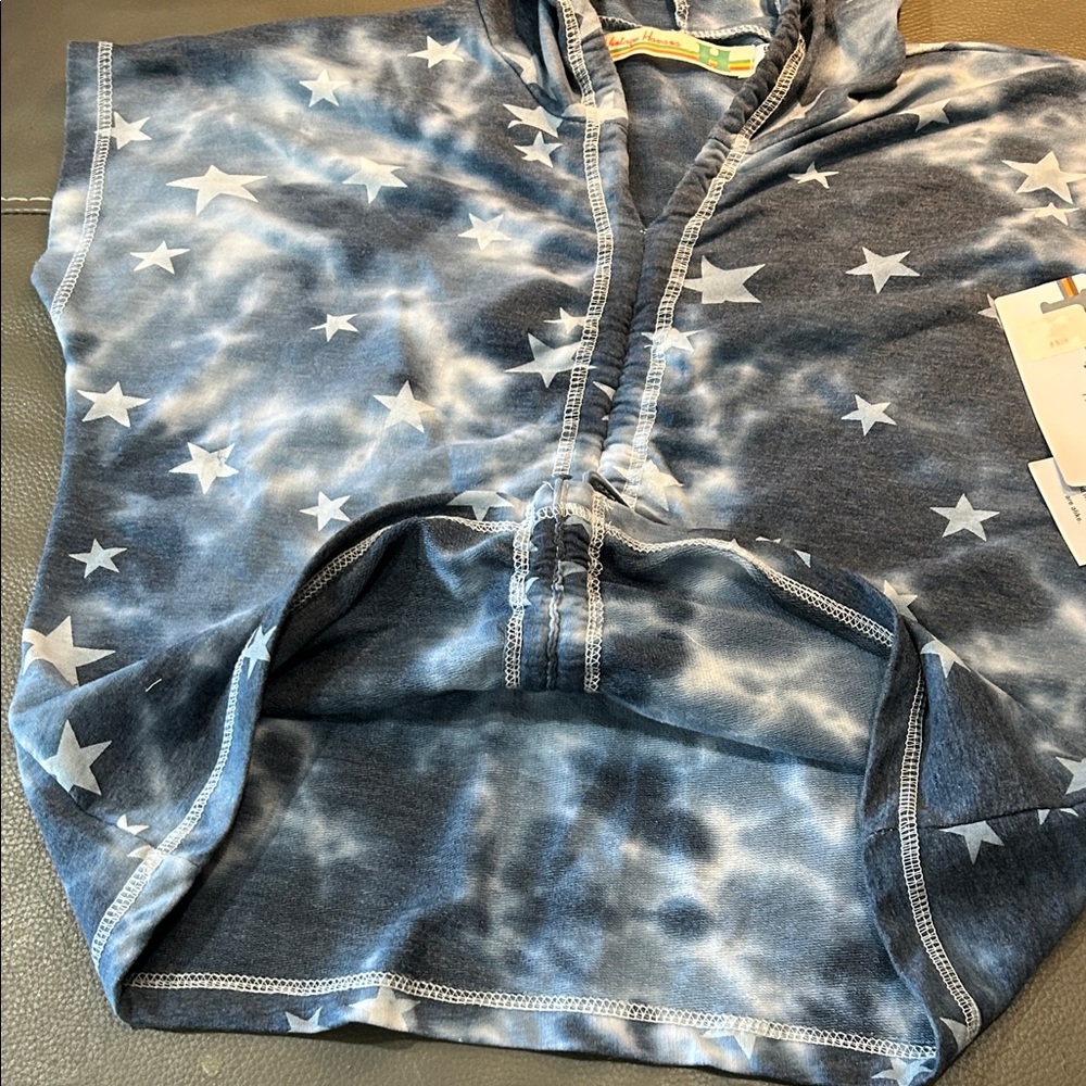 Vintage Havana Blue Star Girls Hoodie Sleeveless Sweatshirt Vest size XL/16, NWT - Picture 4 of 5